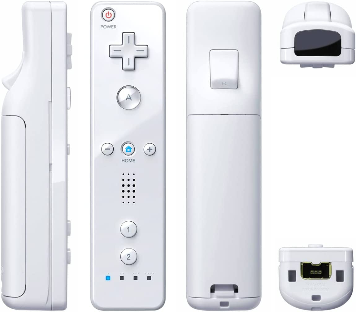 Wii Controller 2 Pack, Wii Remote Controller, with Silicone Case and Wrist Strap, Remote Controller for Wii/Wii U, White