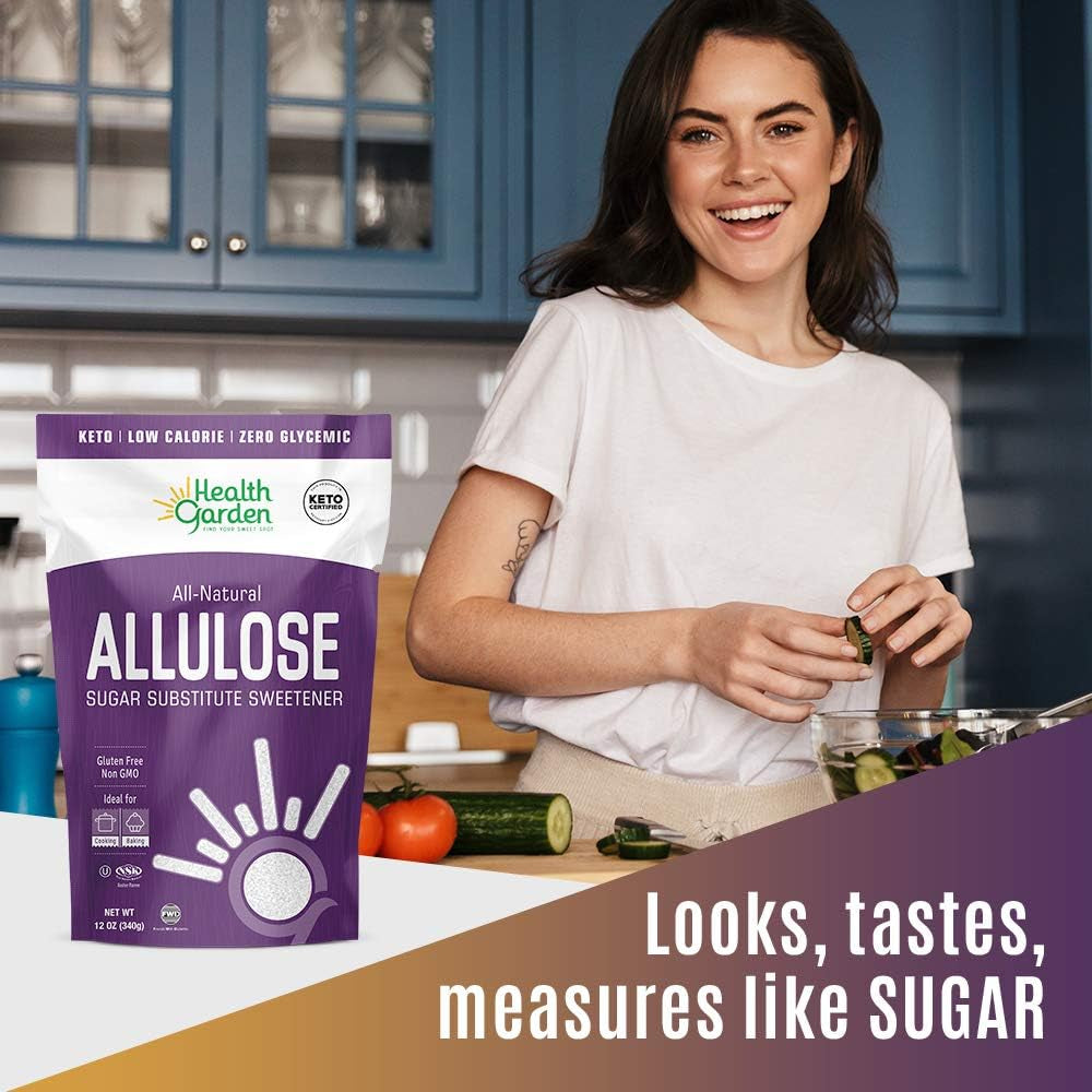Health Garden Allulose Sweetener - Gluten and Sugar Free - Zero Net Carb - Non GMO - Kosher - Keto Friendly (4.75 LB)
