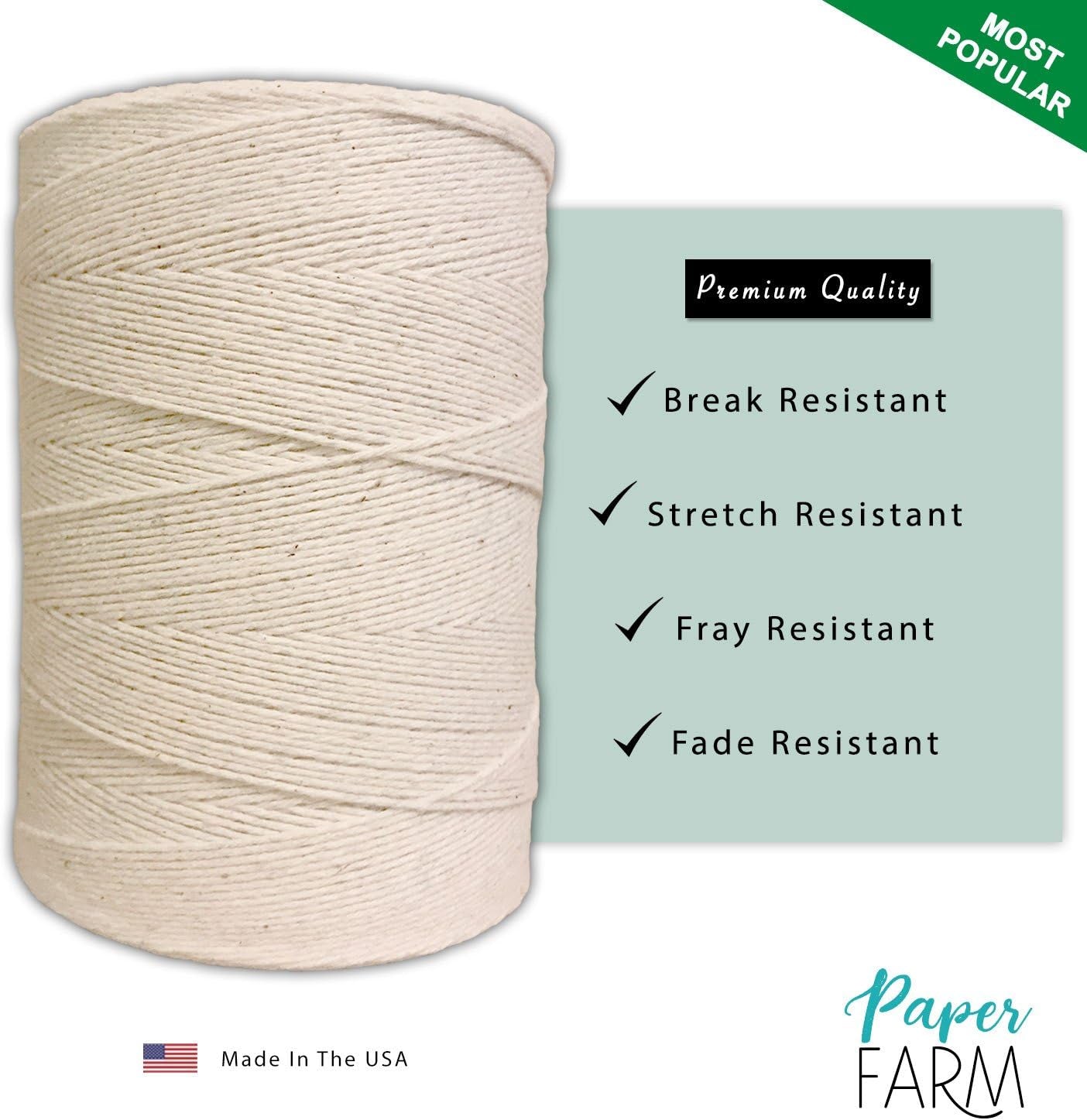 Durable Loom Warp Thread (Natural/Off White), One Spool, 8/4 Warp Yarn (800 Yards), Perfect for Weaving: Carpet, Tapestry, Rug, Blanket or Pattern - Warping Thread for Any Loom