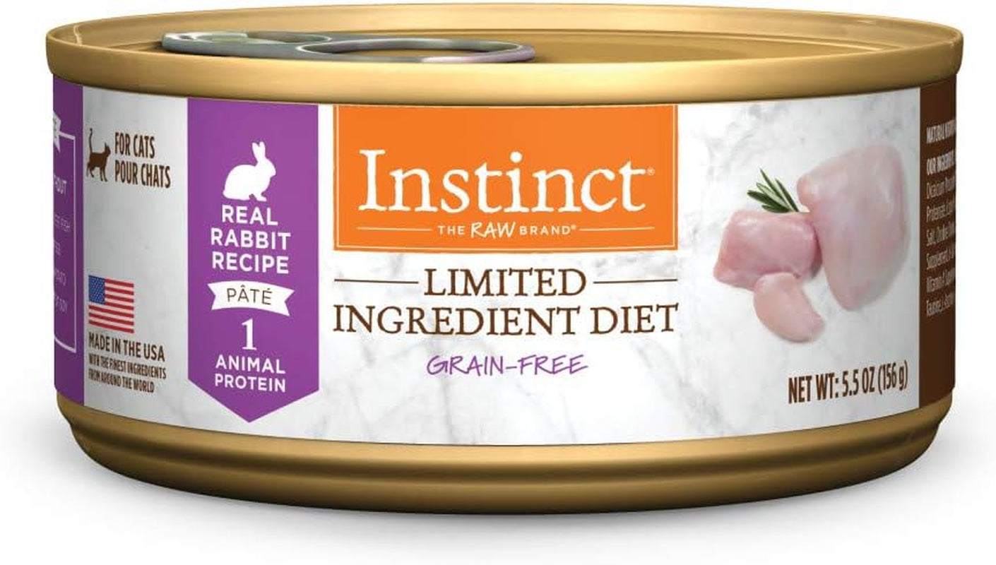 Instinct Limited Ingredient Diet Grain Free Real Rabbit Recipe Natural Wet Canned Cat Food by Nature'S Variety, 5.5 Oz (Pack of 12)