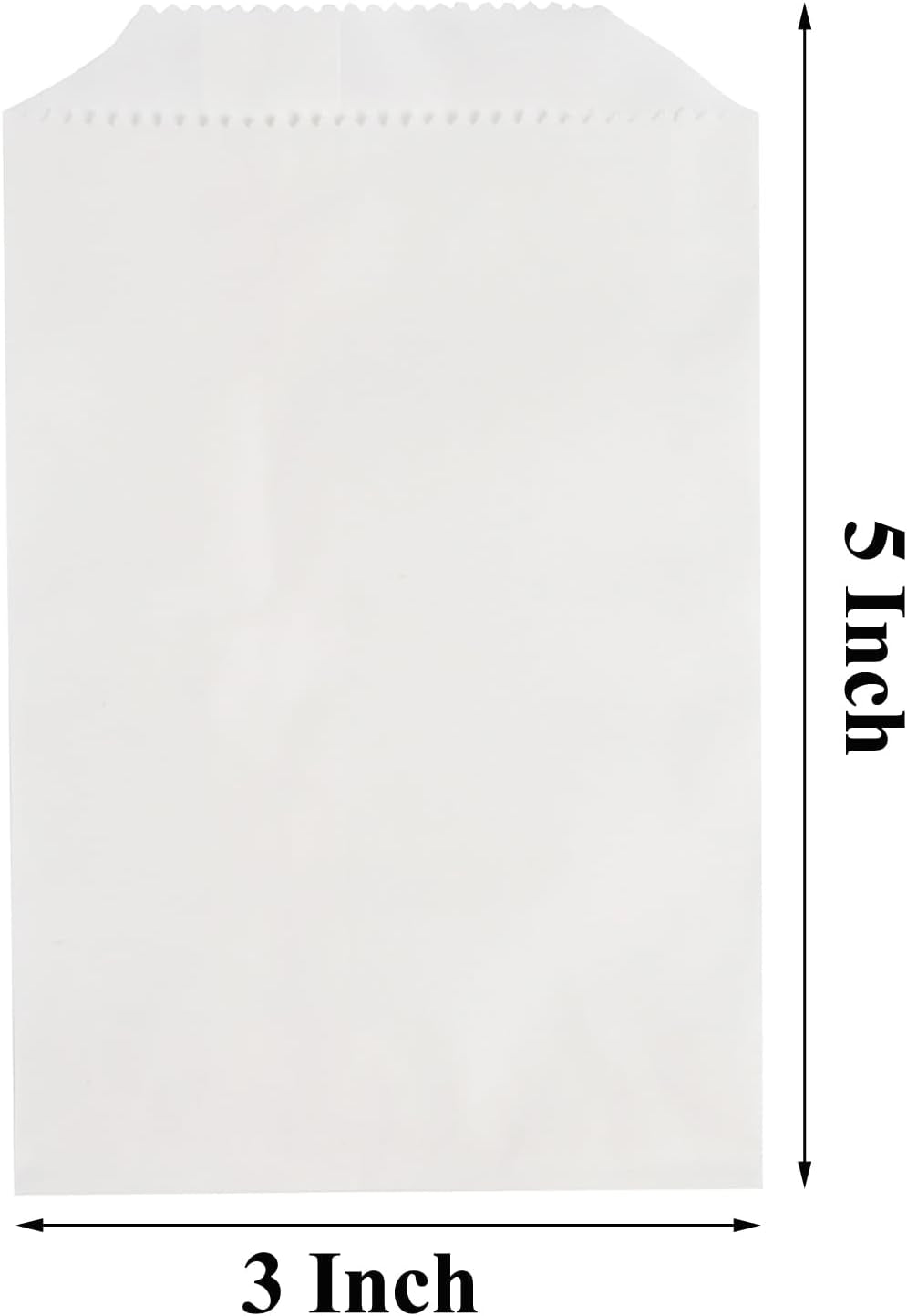 Focciup100-Pack 3X5 Inches White Kraft Paper Treat Bags Flat Favor Bag for Party Small Gift Bag