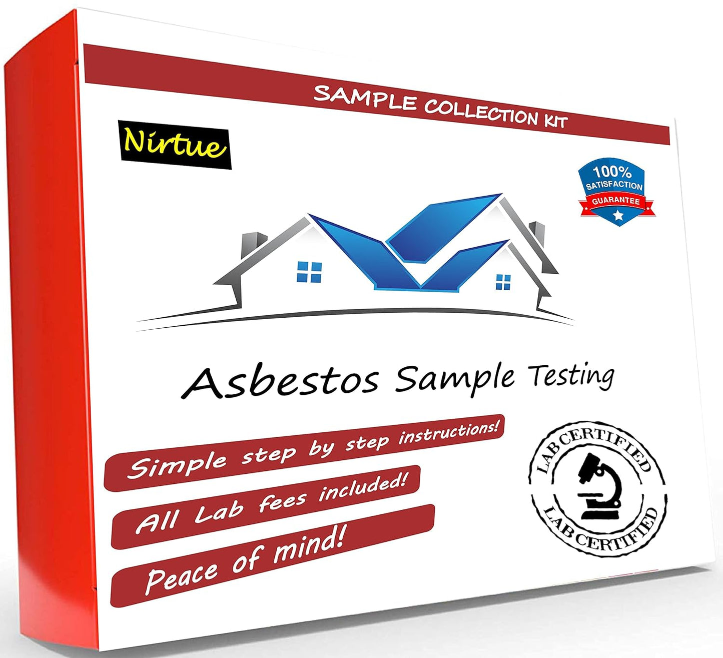 Asbestos Test Kit 1 PK- Includes All Lab Fees - Test Popcorn Ceiling, Tile, Insulation, Adhesive, Mastic, Drywall and Other Materials for Asbestos (72Hr Turnaround)