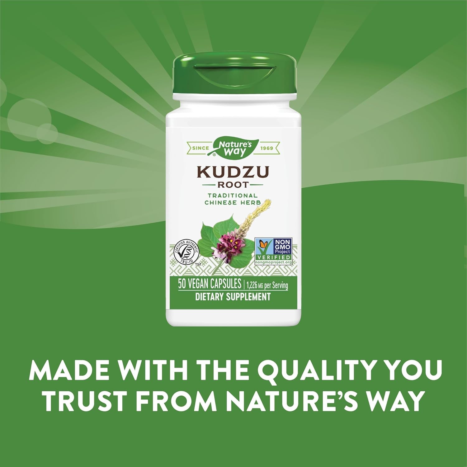 Nature'S Way Herbal Kudzu Root, 1,226 Mg per Serving, 50 Vegan Capsules