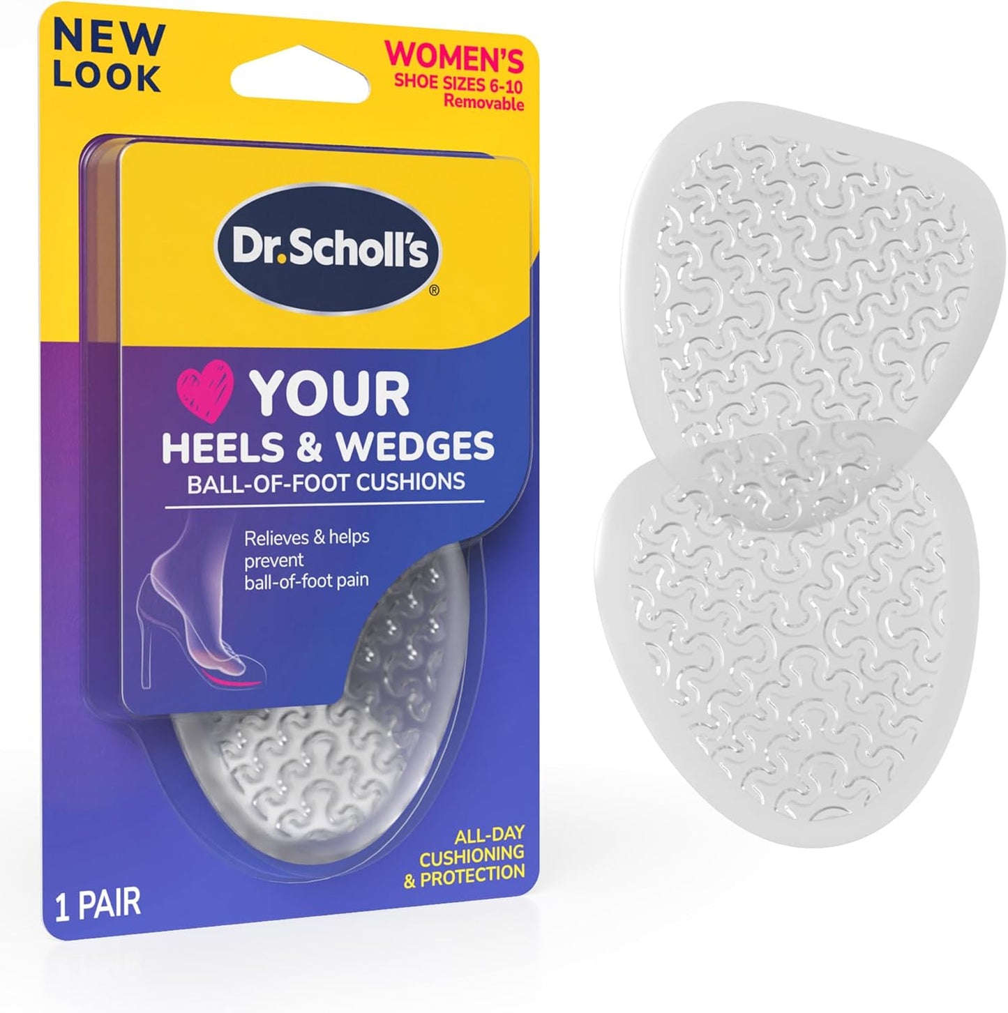 Dr. Scholl'S Ball of Foot Cushions for High Heels (One Size) // Relieve and Prevent Ball of Foot Pain with Discreet Cushions That Absorb Shock and Make High Heels More Comfortable