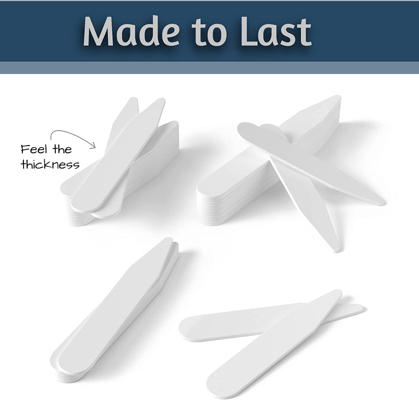 60 Plastic Collar Stays for Men'S Dress Shirts - Plastic Collar Stays for Men with Collar Stay Holder