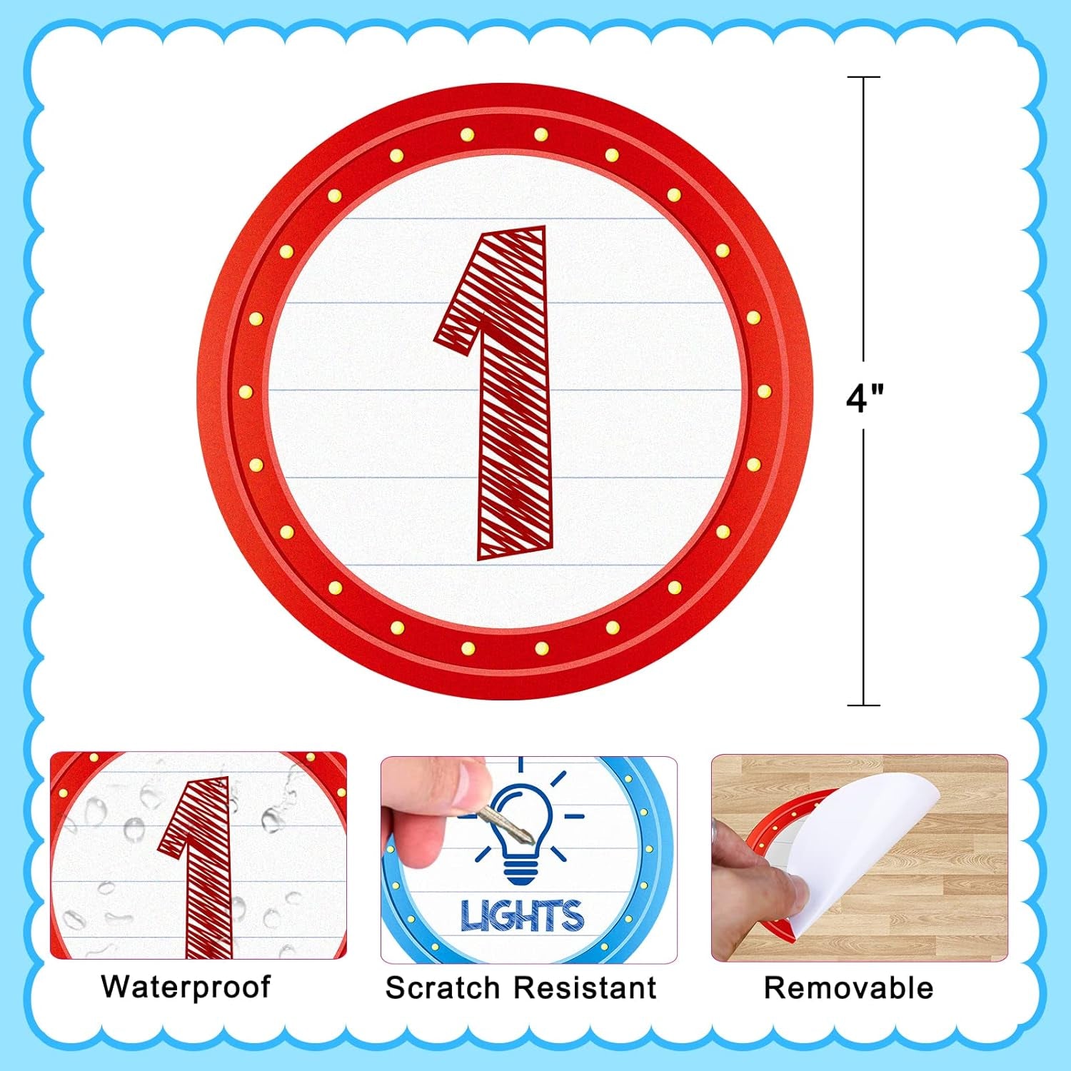 Facraft Line up Spots for Classroom Floor - 36Pcs Classroom Line-Up Stickers Number Spot Stickers Markers for Teacher Kindergarten Preschool Elementary Classroom