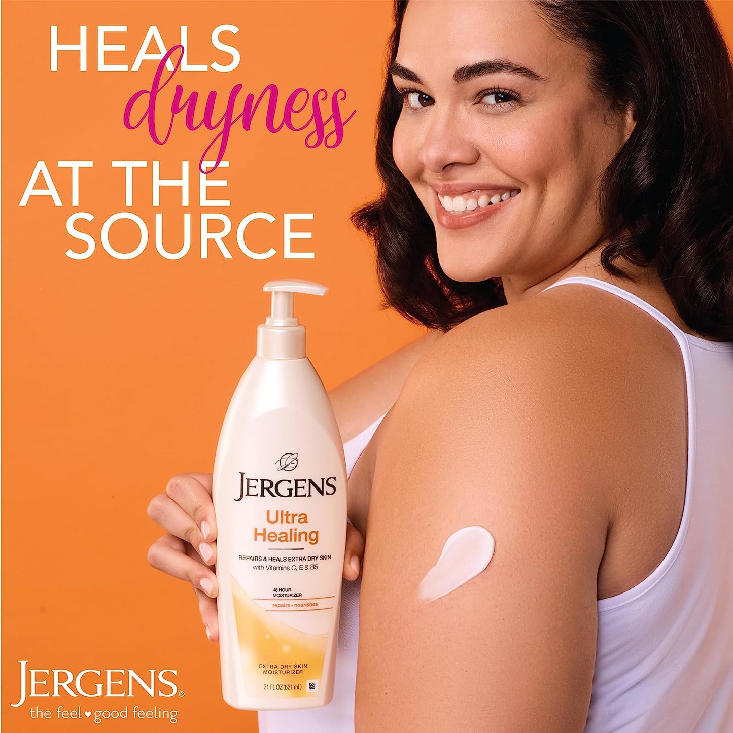 Jergens Ultra Healing Dry Skin Moisturizer, Body and Hand Lotion for Dry Skin, for Quick Absorption into Extra Dry Skin, with HYDRALUCENCE Blend, Vitamins C, E, and B5, 32 Ounce