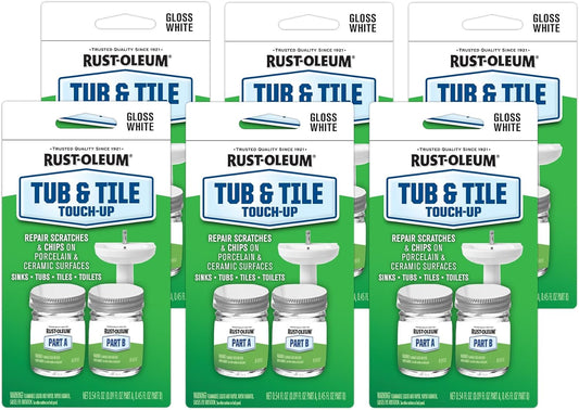 Rust-Oleum 244166-6PK Tub & Tile Touch up Paint, 6 Pack, White