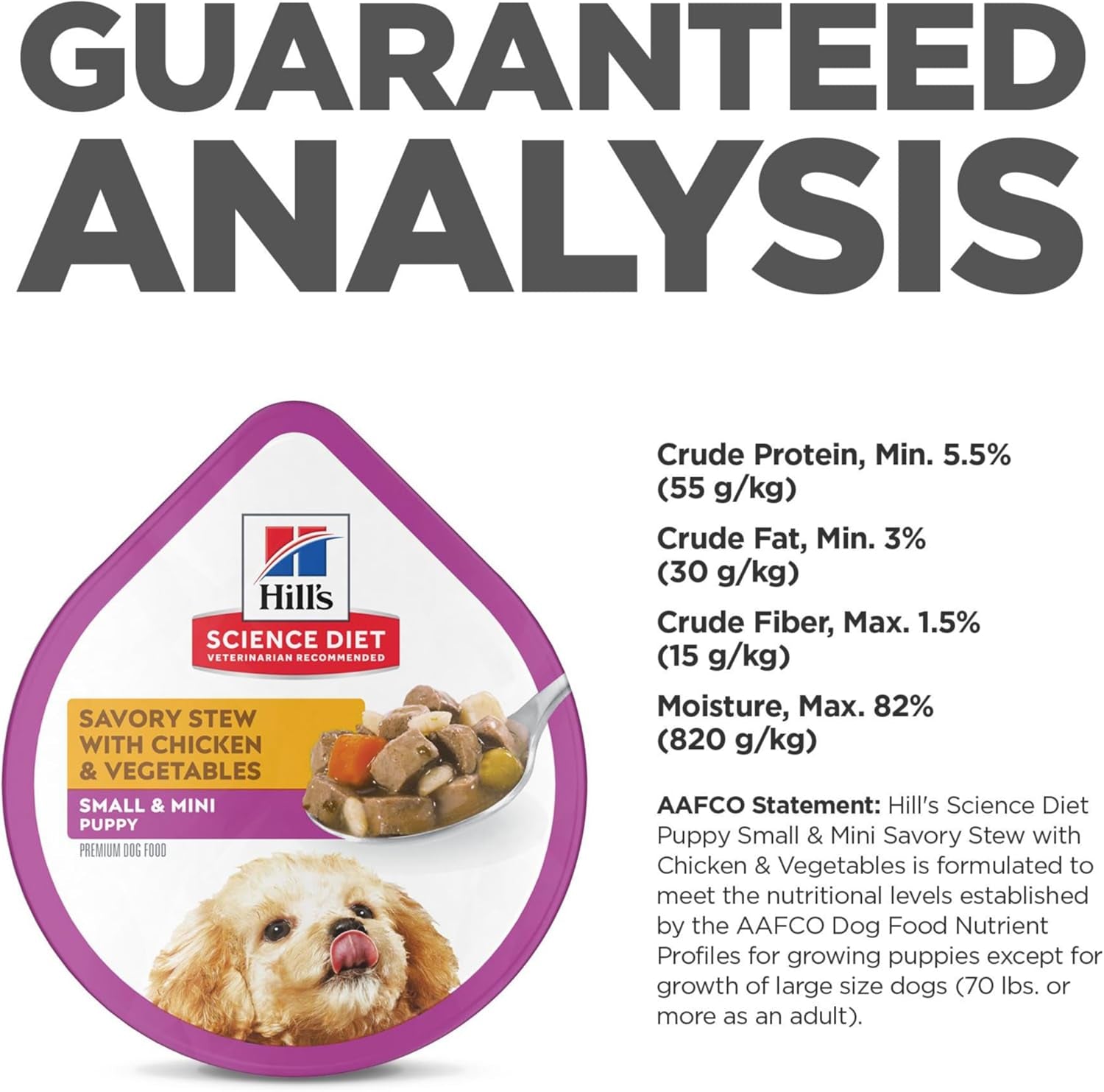 Hill'S Science Diet Puppy, Puppy, Small & Mini Breeds Puppy Premium Nutrition, Wet Dog Food, Chicken & Vegetables Stew, 3.5 Oz Tray, Case of 12