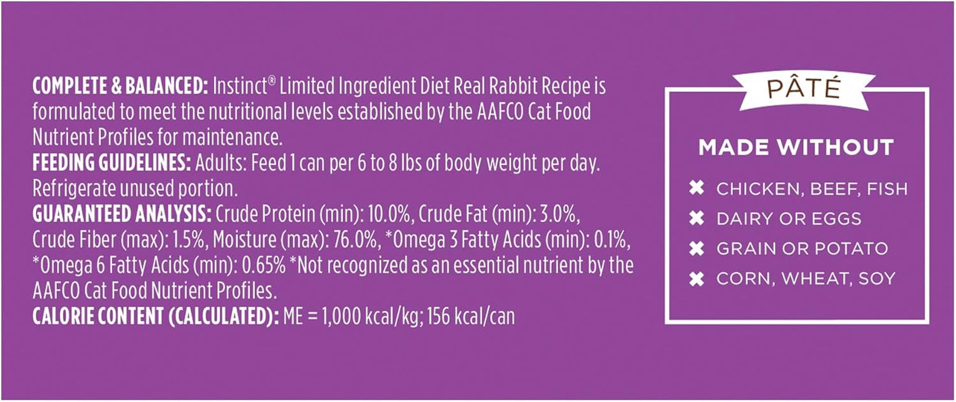 Instinct Limited Ingredient Diet Grain Free Real Rabbit Recipe Natural Wet Canned Cat Food by Nature'S Variety, 5.5 Oz (Pack of 12)