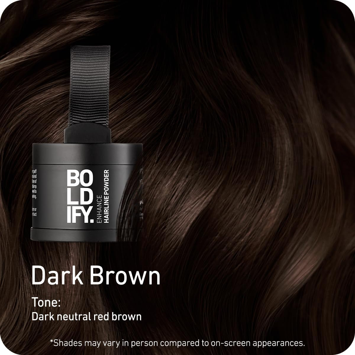 BOLDIFY Hairline Powder - Root Touch up & Hair Loss Cover Up, Instant Gray Coverage 48-Hour Stain-Proof Hair Color Powder for Women & Men, Hair Fibers and Hair Topper Alternative (Dark Brown)