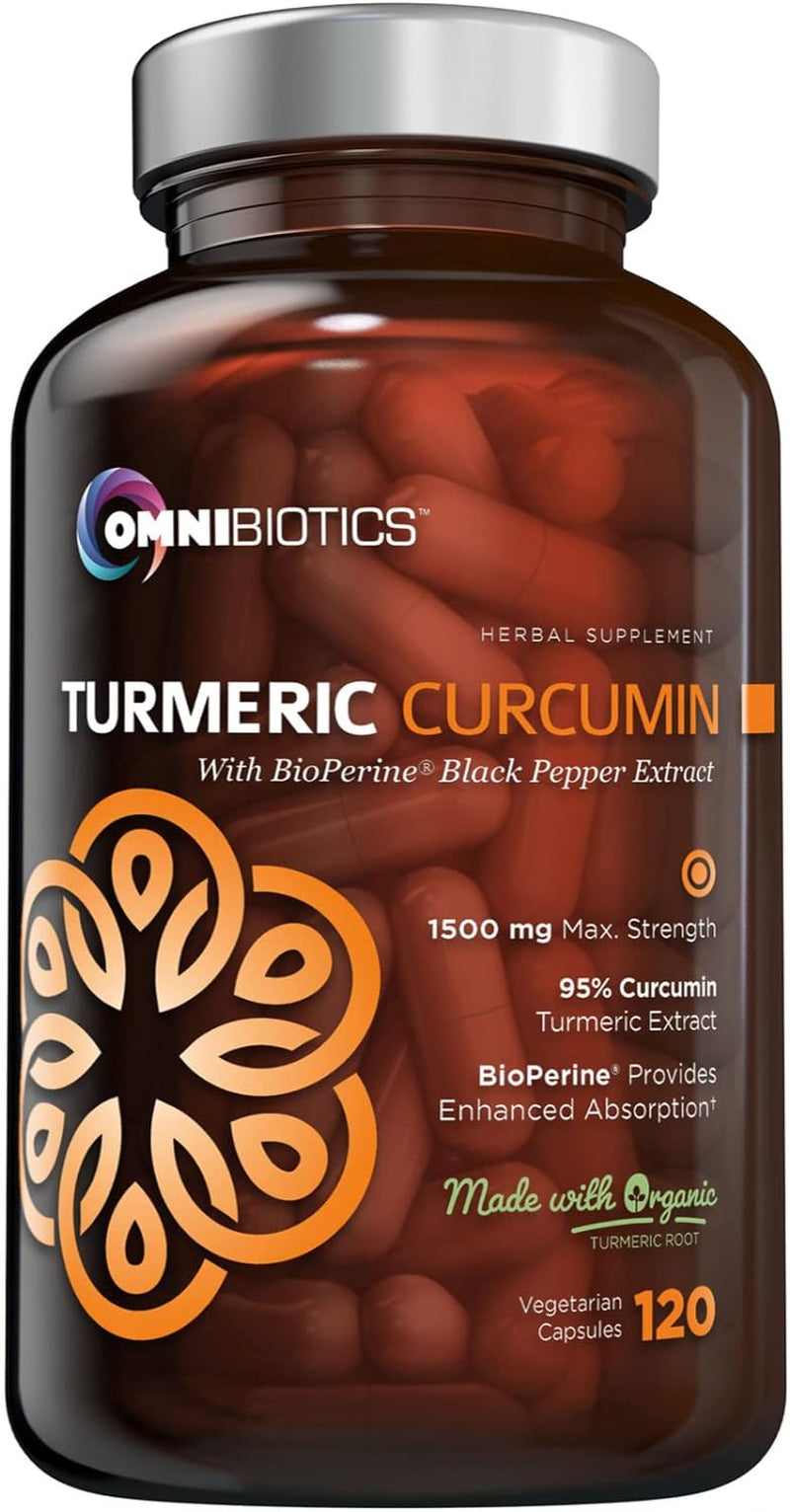 Organic Turmeric Curcumin Extract Supplement 1500Mg with Bioperine and 95% Curcuminoids Extract – Turmeric and Black Pepper Supplement Extract (10Mg) - Turmeric Capsules - 120 Vegetarian Capsules