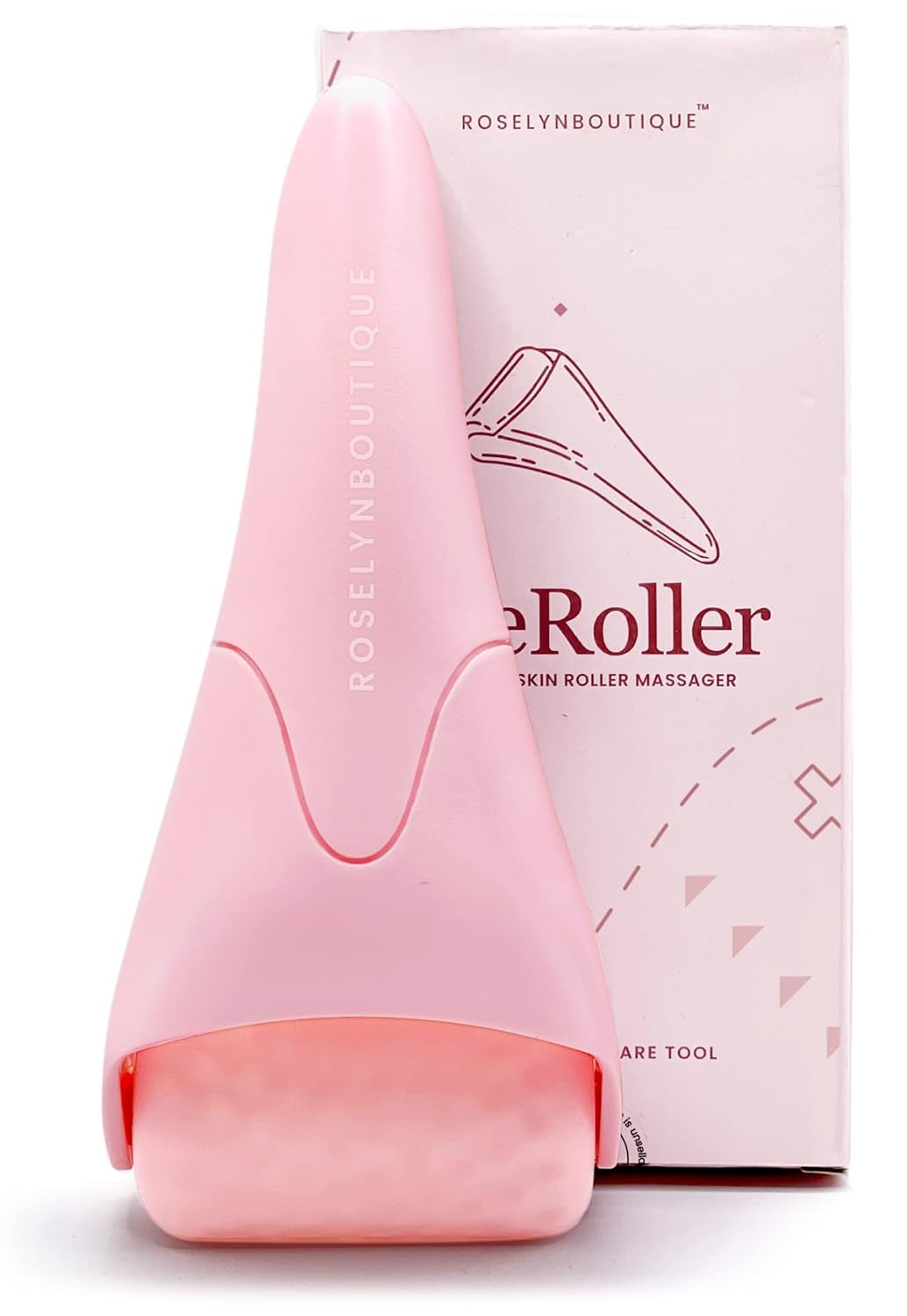 ROSELYNBOUTIQUE Ice Roller for Face Wrinkles Fine Lines Puffiness Stick Massager Facial Skin Care Tools Self Care Gifts for Men Women (Pink)