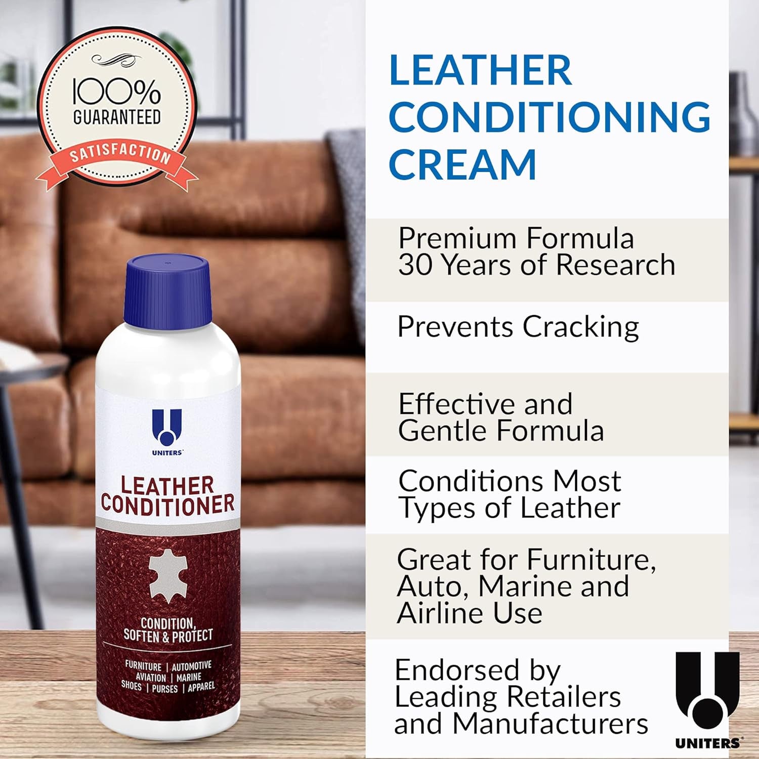 Leather Conditioner Cream Protector – Leather Conditioner for Car Seats, Motorcycles, Furniture, Holsters, Saddle, Handbags, Apparel, Boots and Shoes - Interior Care Products 500Ml 16.9 Oz