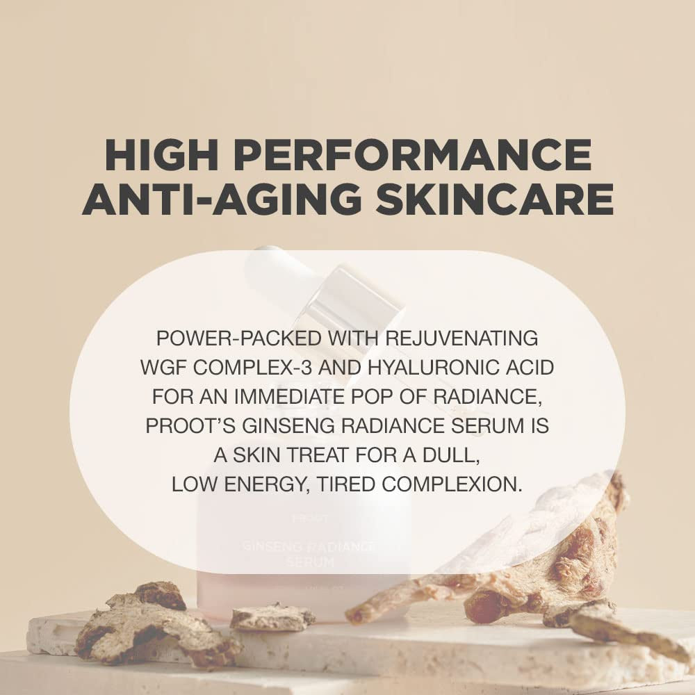 Ginseng Radiance Serum | Ginseng Serum with 52.5% Korean Ginseng Extract | Korean Ginseng Serum Formulated with Ginseng Extract, Hyaluronic Acid & WGF Complex-3 | Korean Ginseng Skin Care Technology