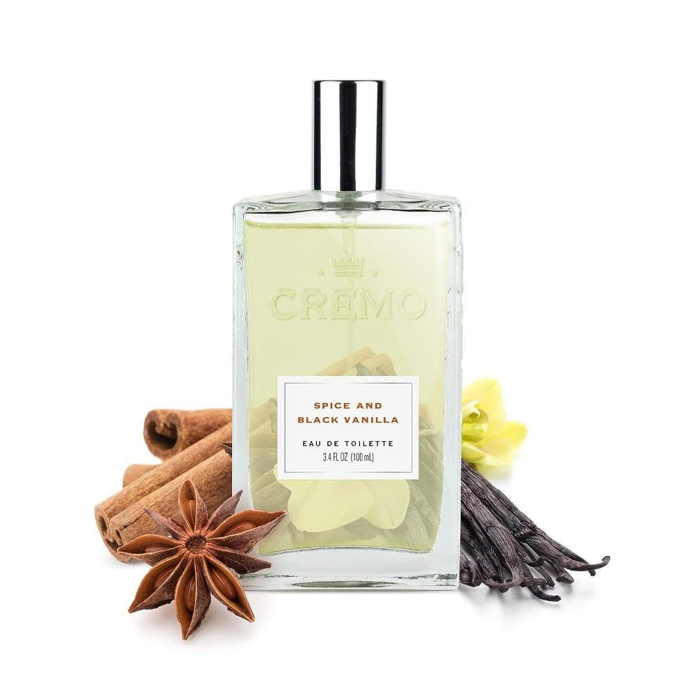 Cremo Spice & Black Vanilla Cologne Spray, an Explosion of Vibrant Spices, Tobacco and Black Vanilla, 3.4 Fl Oz