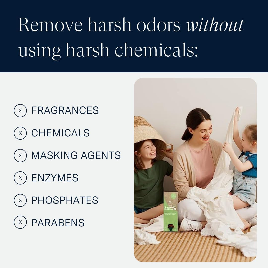 Enviroklenz Liquid Laundry Enhancer Additive (35 Loads) | Removes Chemical, Musty, Sweat and Body, Smoke, Fragrance, Pet Odors, and More | Non Toxic Laundry & Fragrance-Free