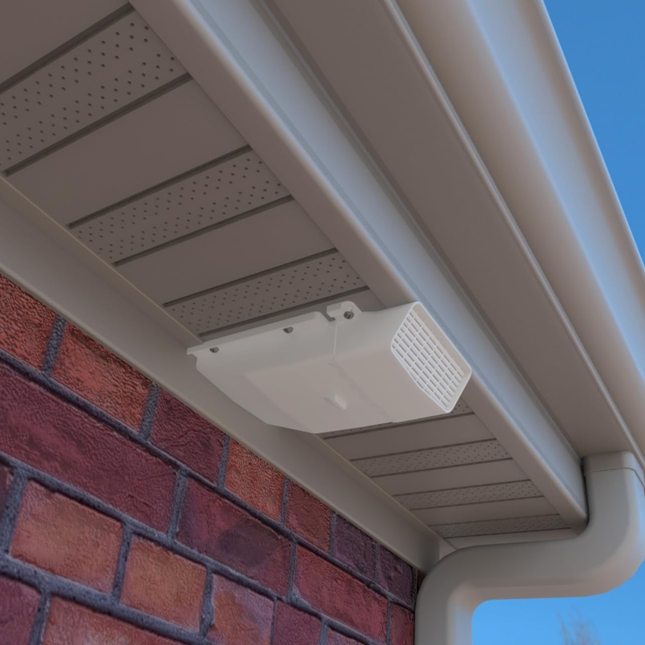 Prevent-It Soffit Vents 4 Inch - Only Design That Prevents Moist Air from Re-Entering Home, under Eave Exterior Vents for Bathroom Exhaust Fan, Screws Included, White, 1-Pack