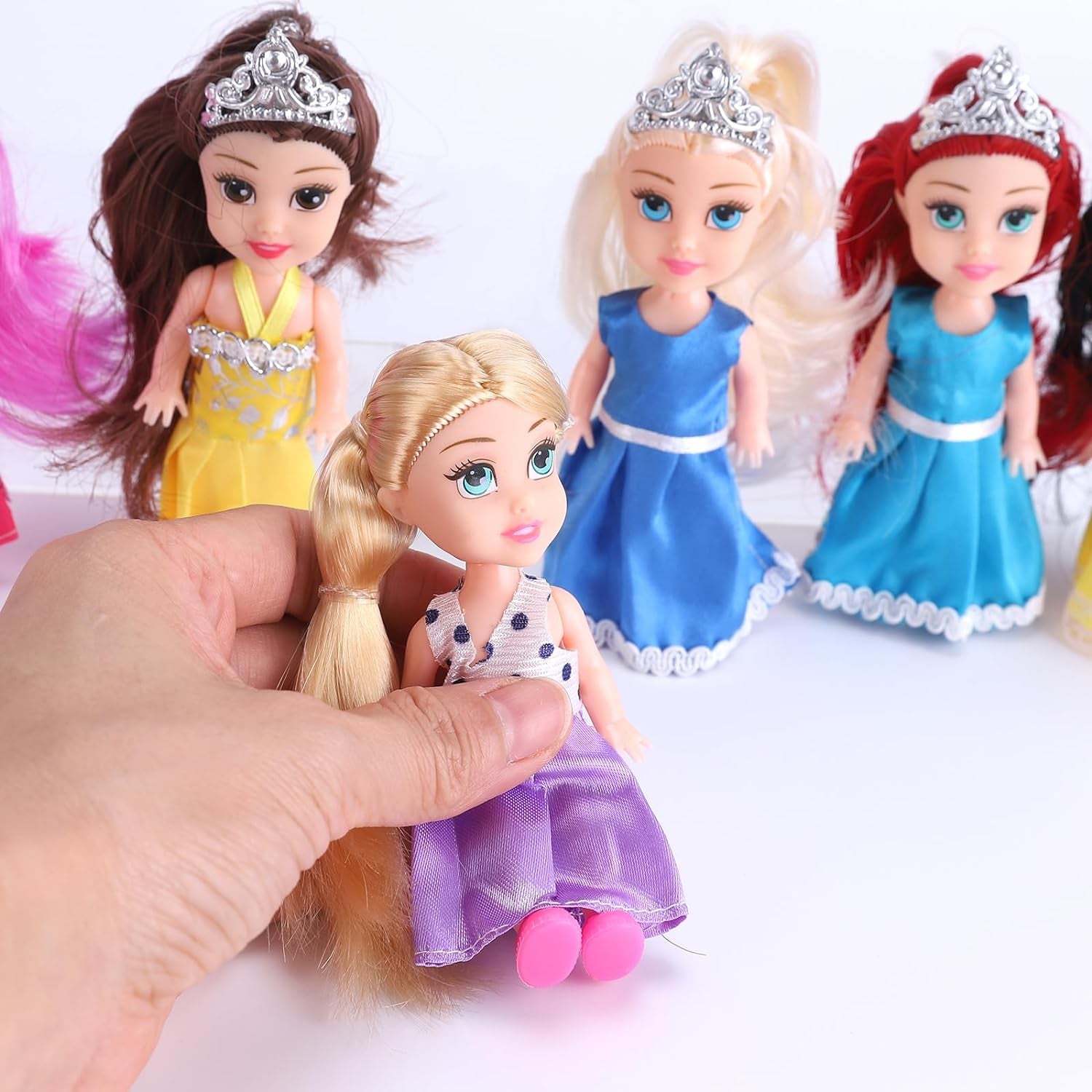 Liberty Imports Little Royal Princess Toddler Dolls with Dresses, Girls Imaginative Pretend Play Small Dolls Party Favors Collection (6 Pack)