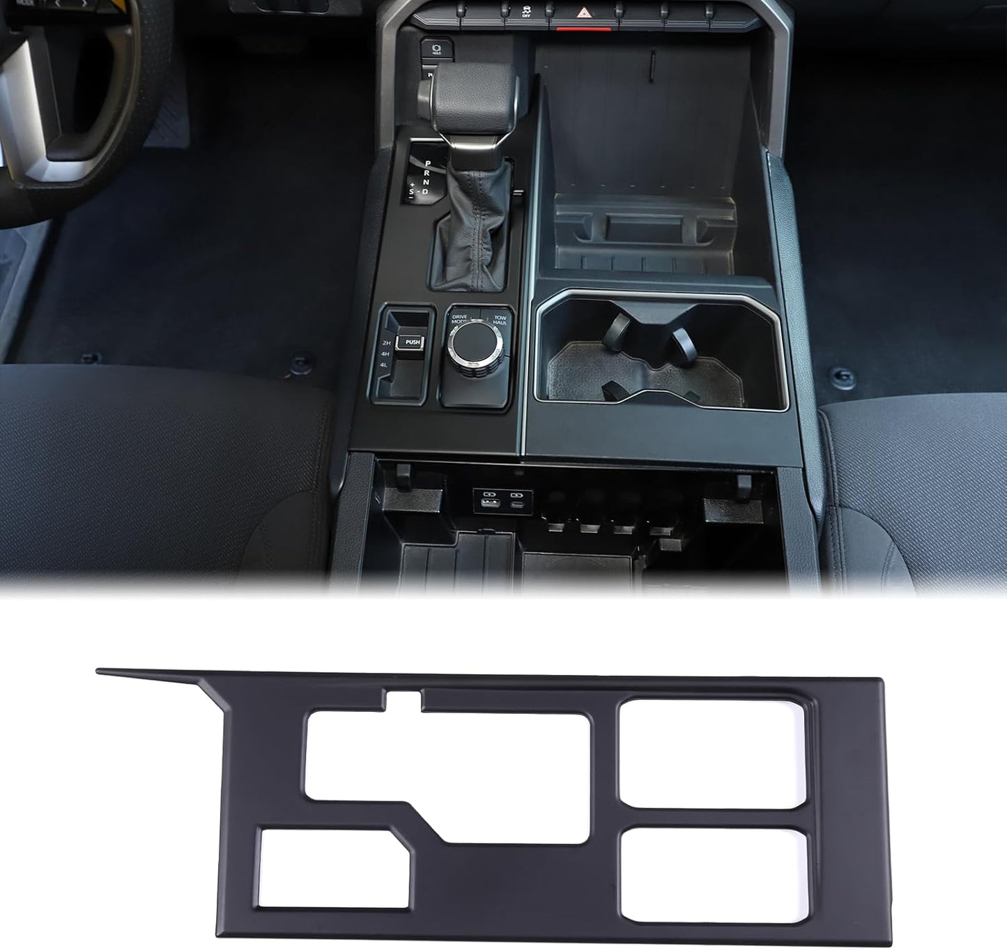 Aunginsy Central Control Gear Shift Panel Trim Cover Compatible with Toyota Tundra/Sequoia 2022-2024 Truck Gear Shifter Console Anti-Scratch Panel Frame Decorative Sticker Protection ABS Accessories