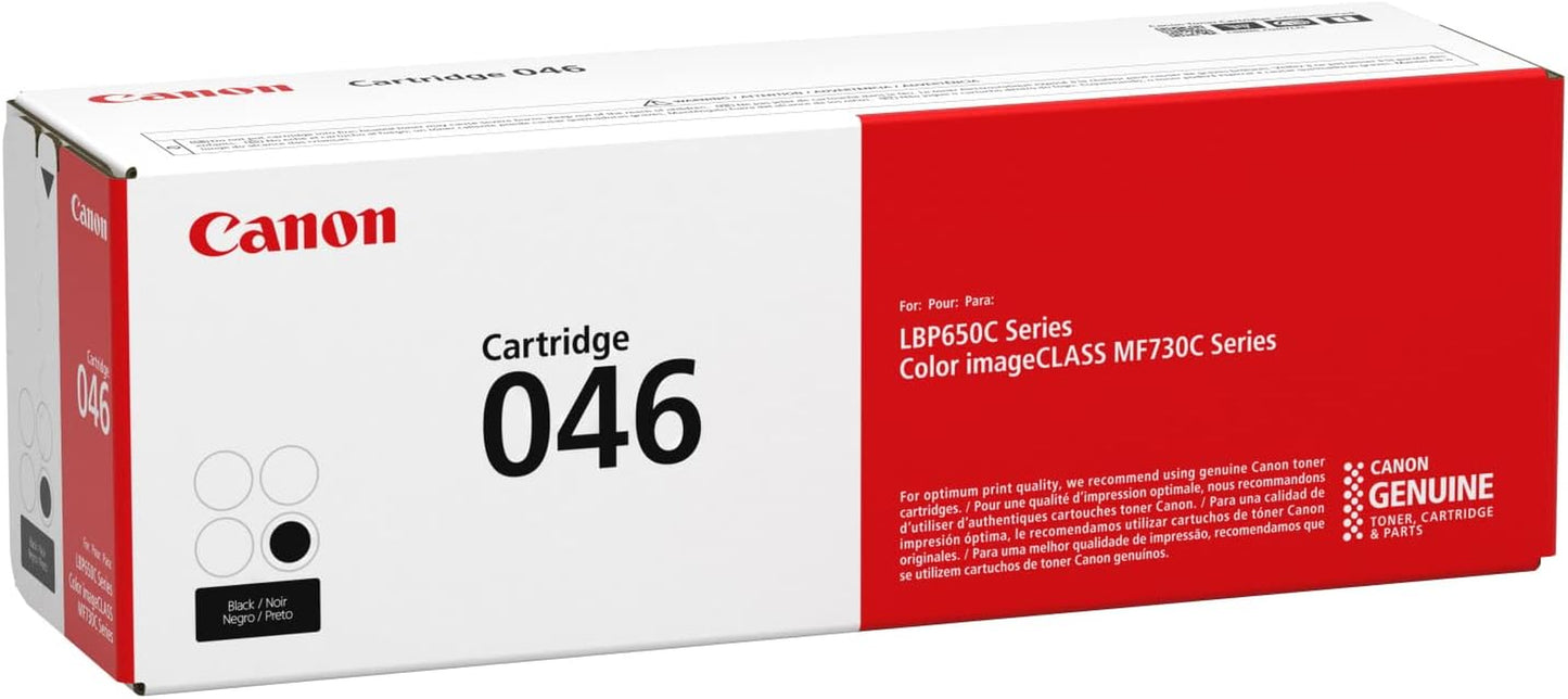 Canon Genuine Toner, Cartridge 046 Black (1250C001), 1 Pack Color Imageclass Mf735Cdw, Mf733Cdw, Mf731Cdw, Lbp654Cdw Laser Printers