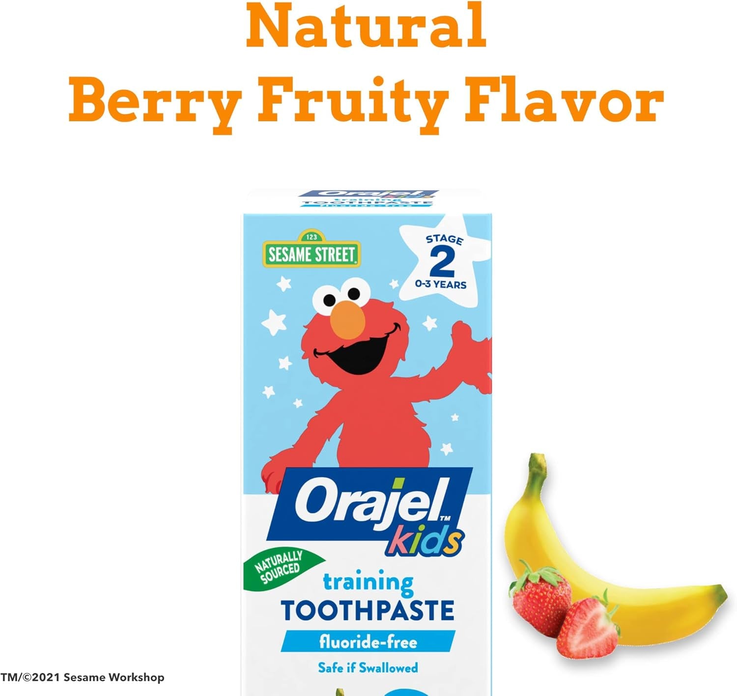 Orajel Kids Elmo Training Toothpaste Fluoride-Free; #1 Pediatrician Recommended Fluoride-Free Toothpaste*,