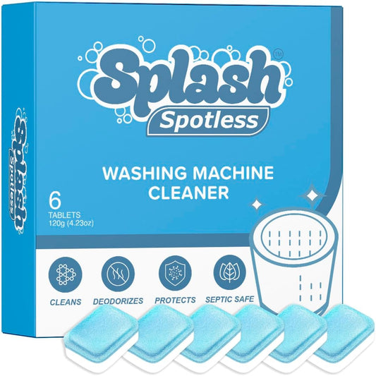 Splash Spotless Washing Machine Cleaner for HE Front Load & Top Load Washers, 1 Count (Pack of 1)