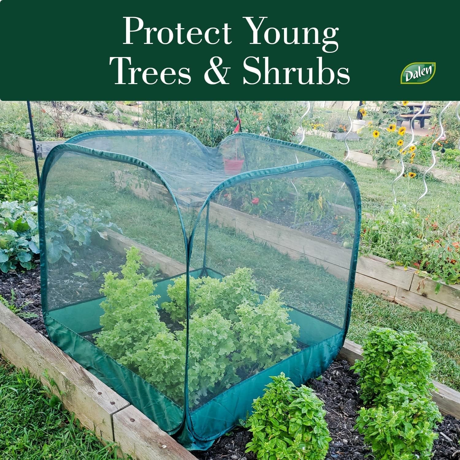 Gardeneer by Dalen Pop-Net Portable Protective Enclosure – Lightweight and Weatherproof – Easy DIY Installation – Safeguard Your Plants against Garden Pests - 40" X 40" X 39"