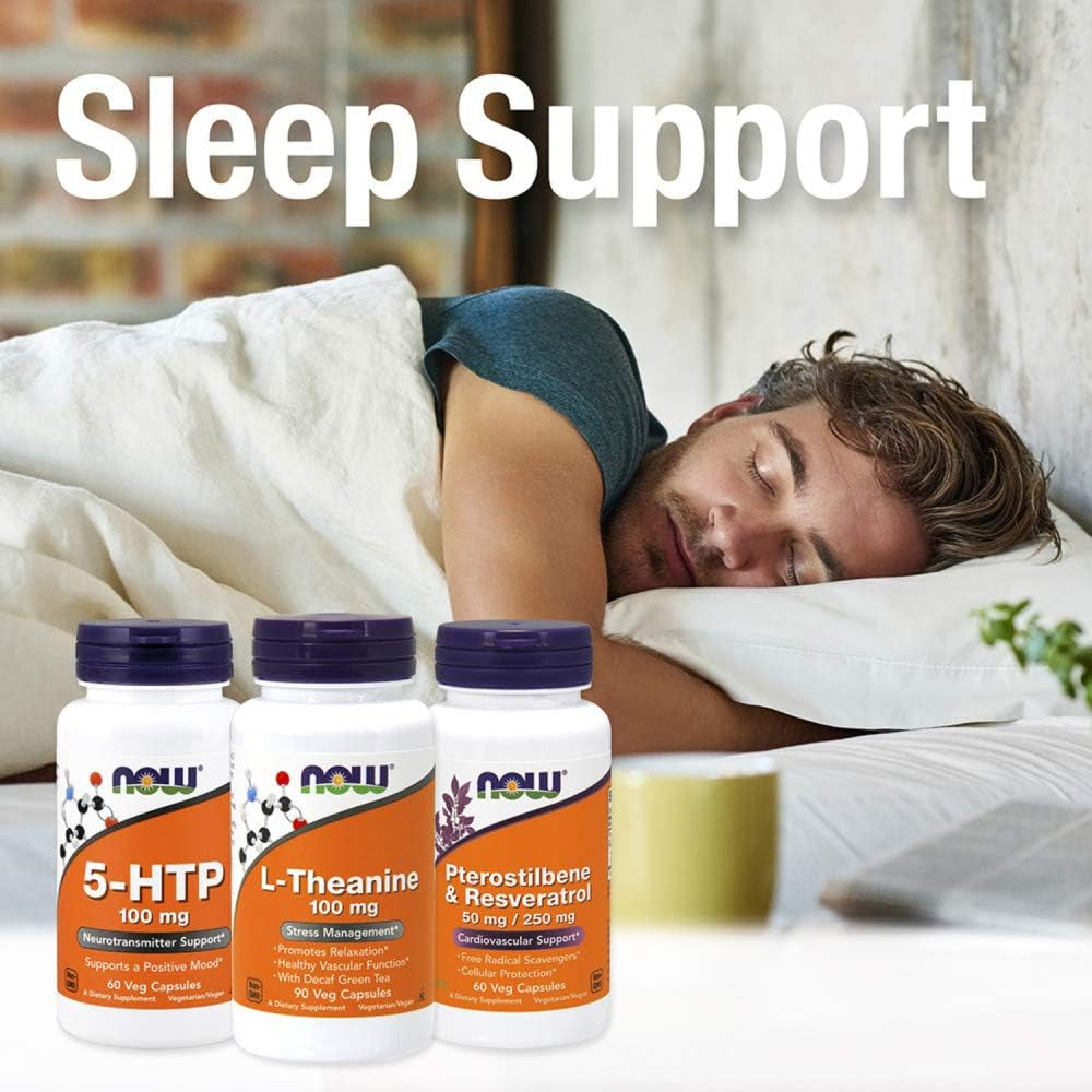NOW Foods Supplements, L-Theanine 200 Mg with Inositol, Stress Management*, 60 Veg Capsules