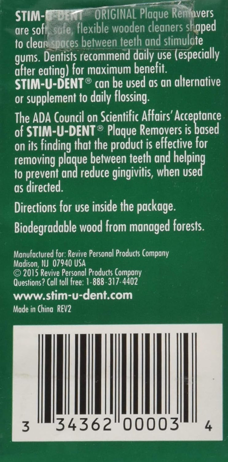 STIM-U-DENT Original Plaque Removers Mint -- 100 Toothpicks