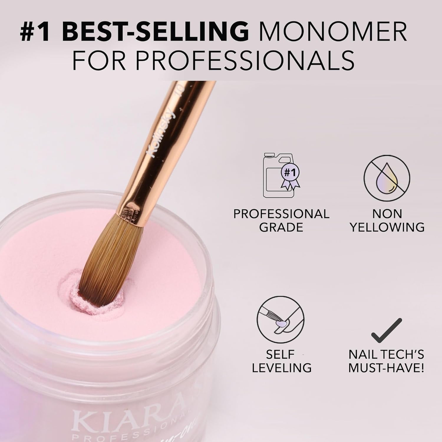 Kiara Sky EMA Monomer - Professional Acrylic Nail Liquid, 16 Fl Oz