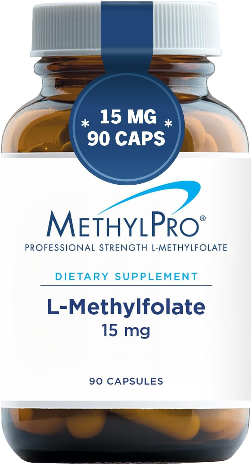 Methylpro 15Mg L-Methylfolate (30 Capsules) - Professional Strength Active Methylfolate, 5-MTHF Supplement for Mood, Brain Health + Immune Support, Non-Gmo + Gluten-Free with No Fillers