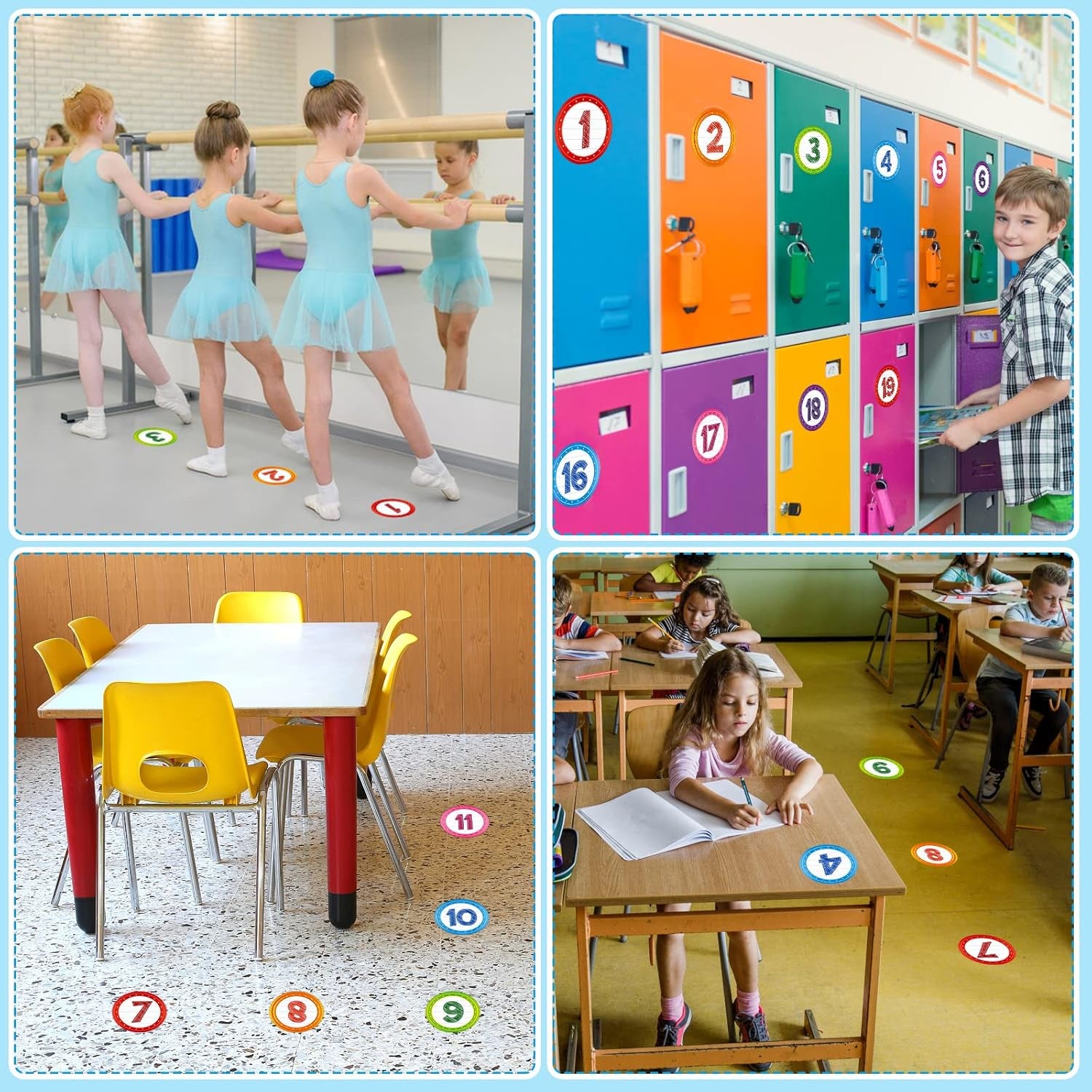 Facraft Line up Spots for Classroom Floor - 36Pcs Classroom Line-Up Stickers Number Spot Stickers Markers for Teacher Kindergarten Preschool Elementary Classroom
