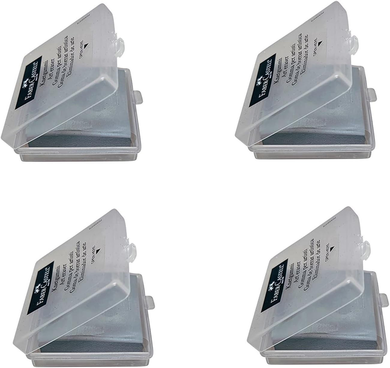 Faber-Castell Erasers - Drawing Art Kneaded Erasers, Large Size Grey - 4 Pack