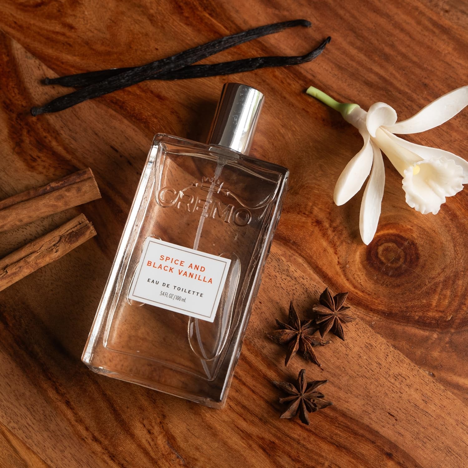 Cremo Spice & Black Vanilla Cologne Spray, an Explosion of Vibrant Spices, Tobacco and Black Vanilla, 3.4 Fl Oz