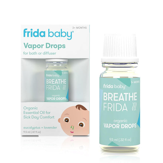 Frida Baby Breathefrida Vapor Bath Drops, Baby Congestion Relief with Eucalyptus Essential Oil for Humidifier, Aromatherapy Oil Help Baby Breathe Easy