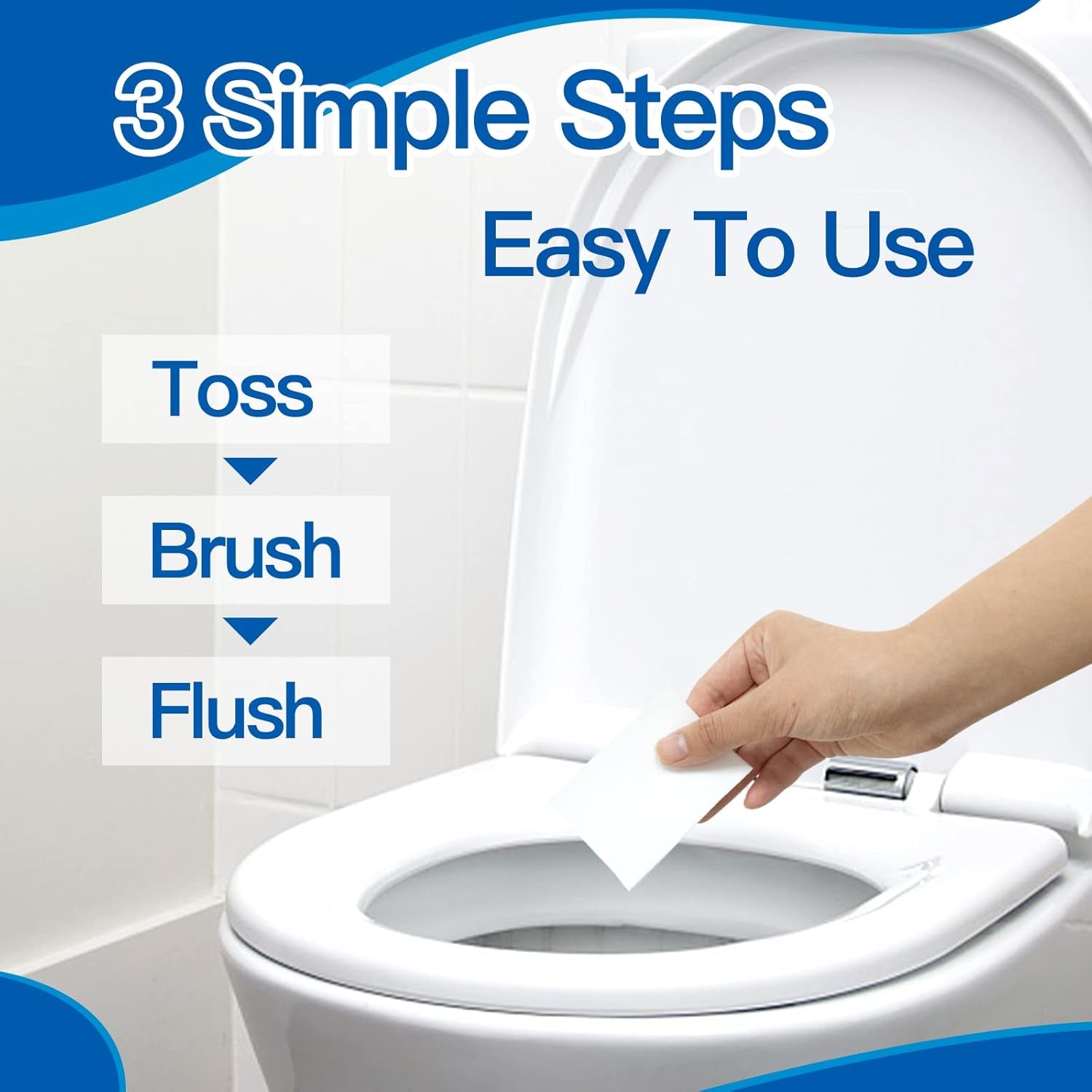 Eco Friendly Toilet Cleaners 120 Strips Quick Foaming Toilet Cleaner Sheets, Efficiently Remove Stains with Ocean Dew Scent, Safe Neutral Toilet Cleaning Strips, Plastic Free Biodegradable