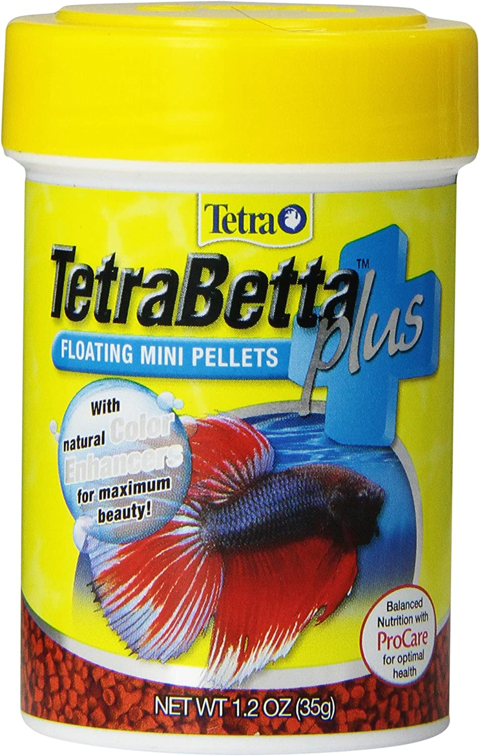 Tetrabetta plus Floating Mini Pellets, Fish Food with Natural Color Enhancer, 1.2 Ounces