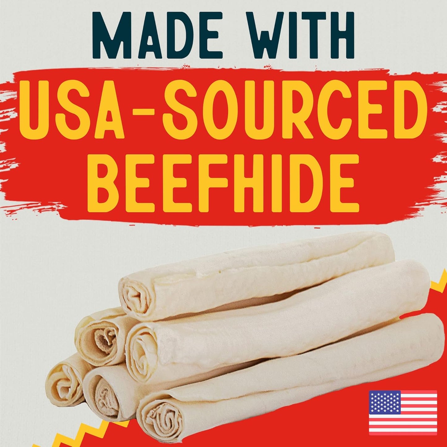 Canine Chews 10-11" Dog Rawhide Retriever Rolls - Dog Rawhide Chews (20 Pack) - 100% Usa-Sourced Natural Beef Raw Hide Dog Bones for Large Dogs - Healthy Single-Ingredient Rawhide Bones Treat