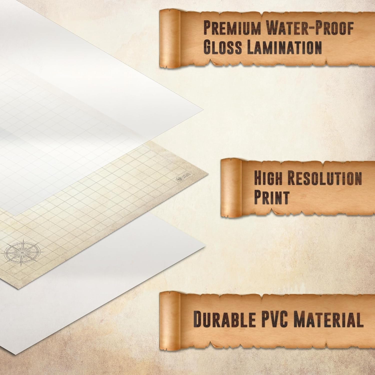 Melee Mats DND Map Starter Kit for Dungeons & Dragons Game - 24” X 36", Wet/Dry Erase Battle Terrain Grid - Ultimate Tabletop Gaming Experience with Accessories