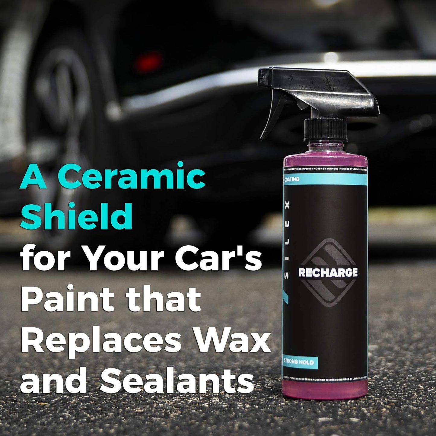 Hydrosilex Recharge Car Ceramic Coating - Wet/Dry Applied Protective Ultra Hydrophobic Ceramic Detail Spray Replaces Wax & Sealants - DIY Friendly Car Care Products 6 Months of Protection - 16 Ounces