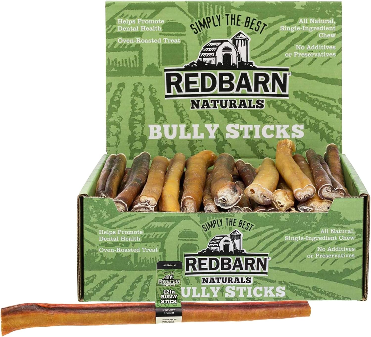 Redbarn 12" Bully Sticks for Dogs (Case of 35)