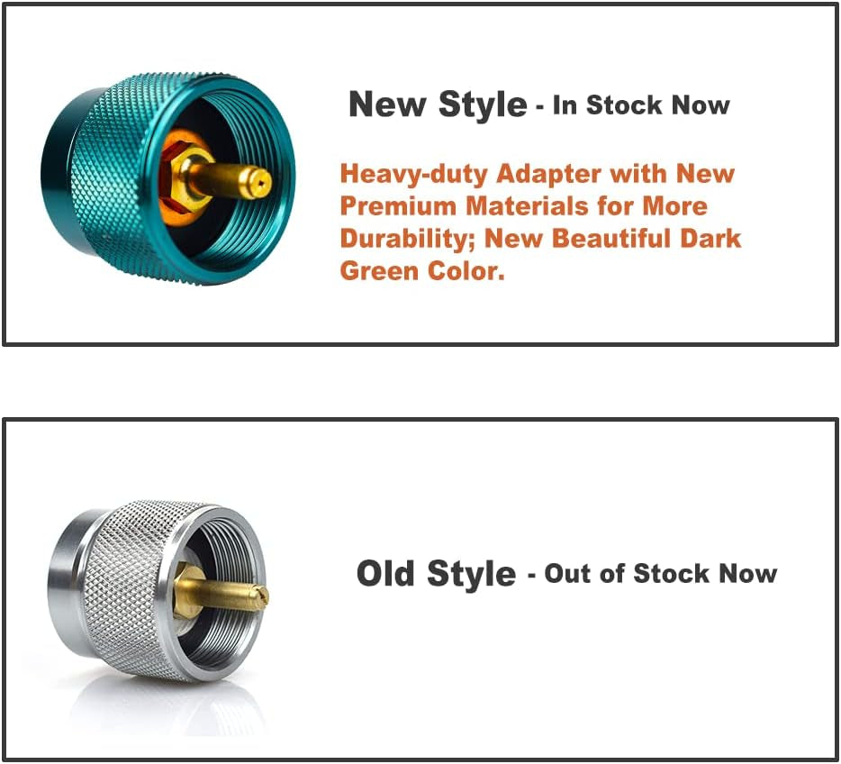 Propane to Butane Adapter Camping Stove Adapter Gas Converter 16 Oz Propane Tank Input EN417 Valve Output Camp Fuel Refill Adapter for Outdoor Backpack Hiking (Dark Green X 1 Pack)