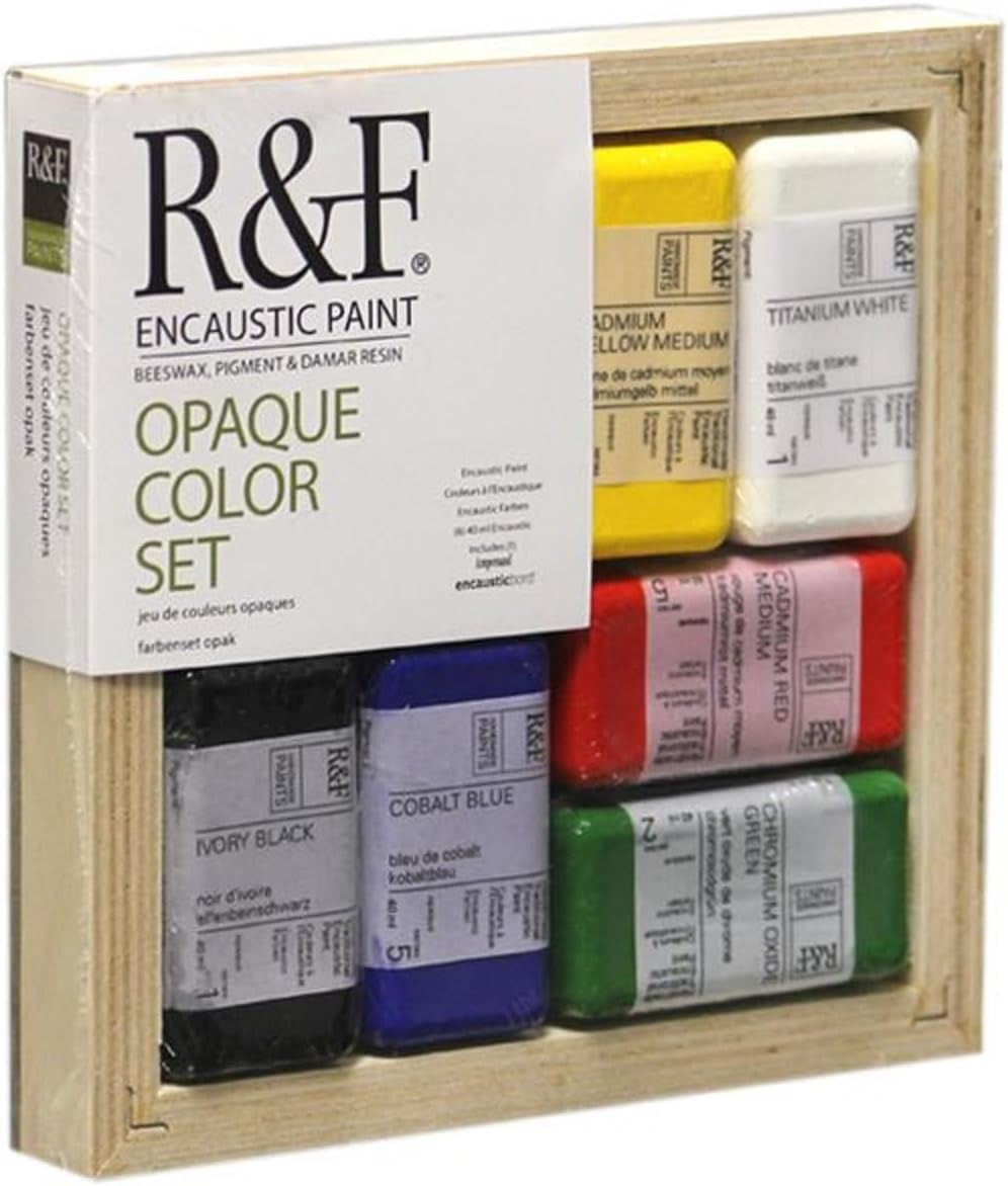 R&F Handmade Paints - Professional Encaustic Paint - Opeque Colors, Set of 6