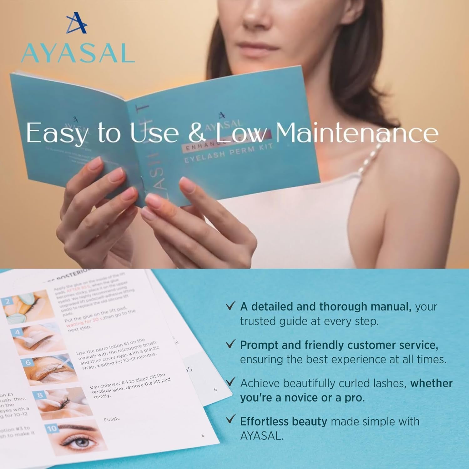 Lash Lift Kit Eyelash Perm Kit, with Detailed Instruction Eyelash Lift Kit, Easy for Beginner and Professional Lash Perm Kit, Achieve Salon-Quality Lashes Lift with Safe and Effective Result