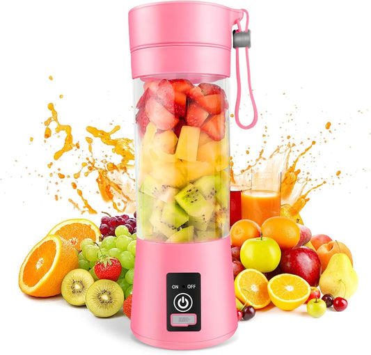 Personal Blender for Shakes and Smoothies, Portable Blender with 6 Blades, Blender Shake Smoothie for Kitchen Personal Size Blenders with Rechargeable, 380Ml Traveling Fruit Veggie Juicer