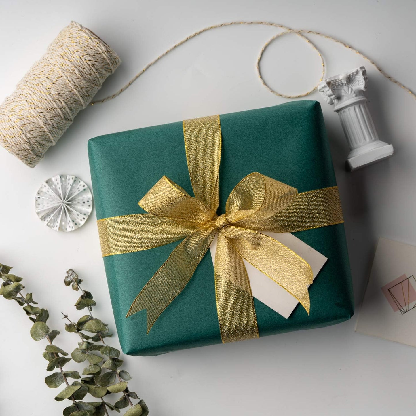 RUSPEPA Kraft Paper Roll - 17.5 Inches X 32.8 Feet - Recyclable Paper Perfect for Wrapping, Craft, Packing, Floor Covering, Dunnage, Parcel, Table Runner, Green