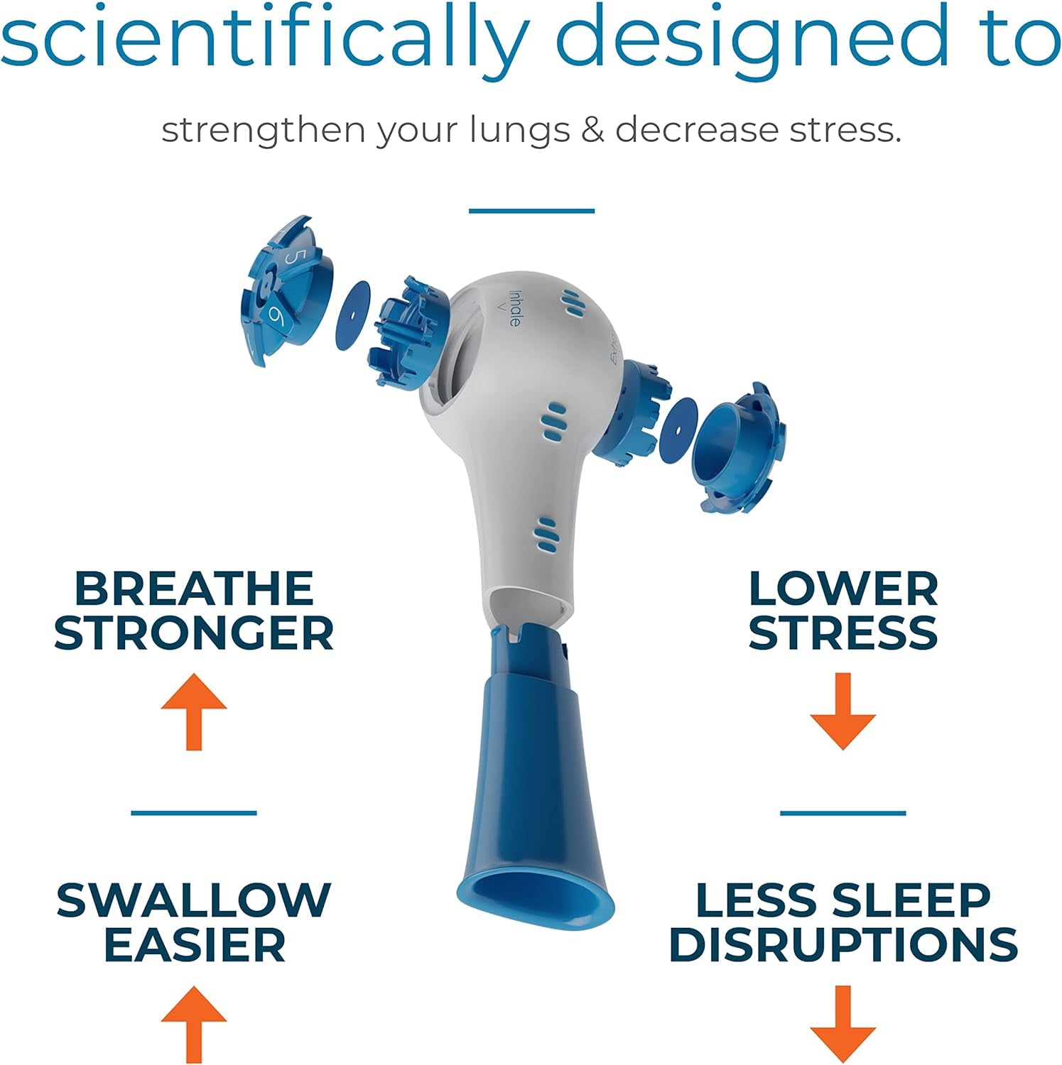 THE BREATHER │ Natural Breathing Exerciser Trainer for Drug-Free Respiratory Therapy │ Breathe Easier with Stronger Lungs │ Guided Mobile Training App Included