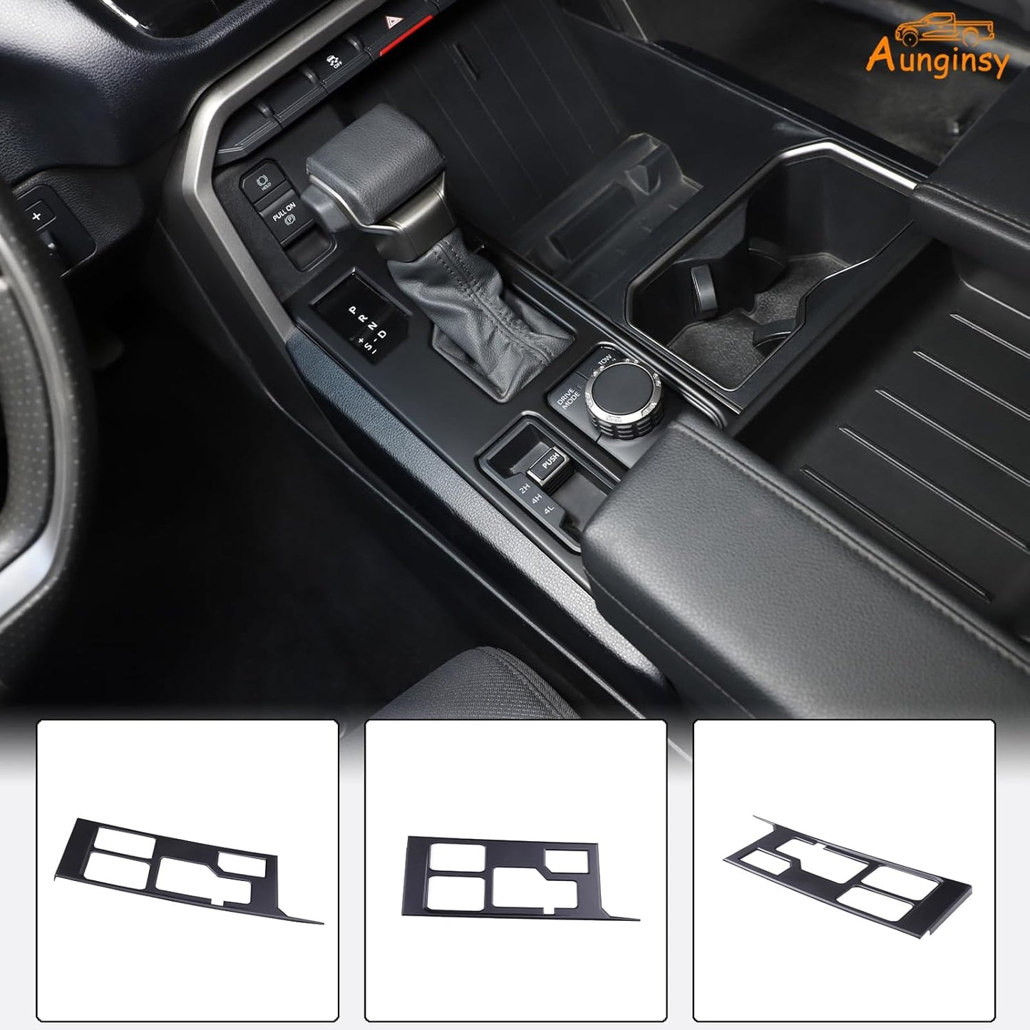 Aunginsy Central Control Gear Shift Panel Trim Cover Compatible with Toyota Tundra/Sequoia 2022-2024 Truck Gear Shifter Console Anti-Scratch Panel Frame Decorative Sticker Protection ABS Accessories