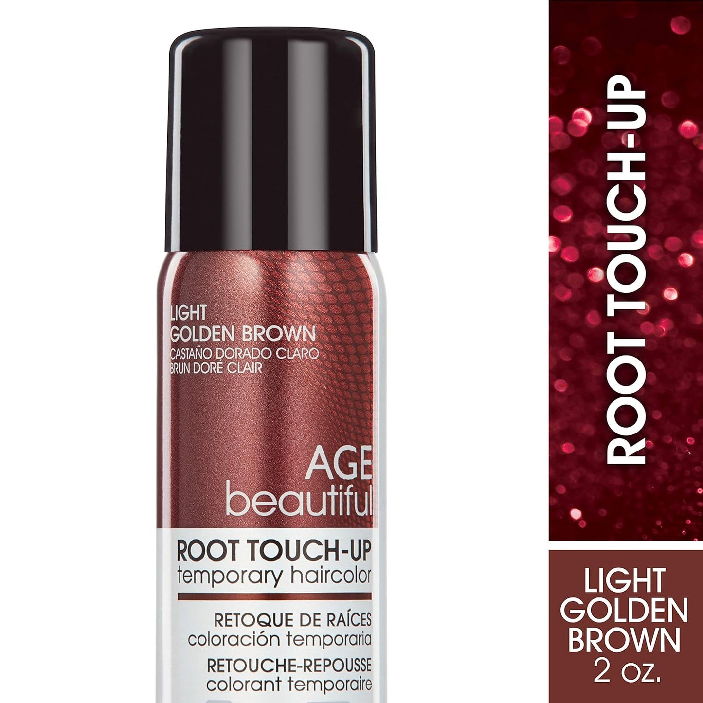 AGE Beautiful Root Touch up Hair Color Spray | Touch-Up Gray Concealer | Temporary Cover up | Adds Volume & Covers Thinning Patches | Water, Sweat, Stain Resistant